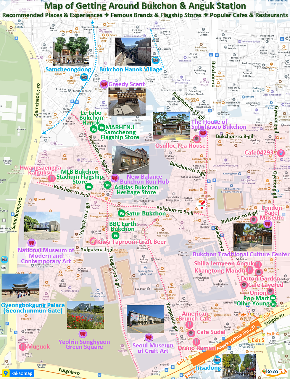 Map of Getting Around Bukchon & Anguk Station | Seoul, South Korea