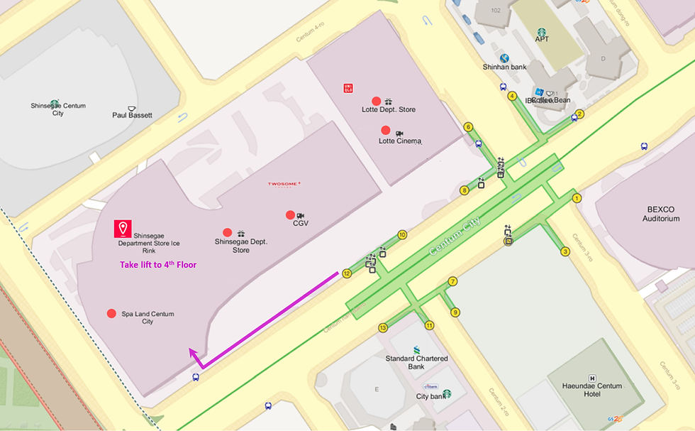 Getting to Shinsegae Centum City Ice Rink & Location Map | Busan, South Korea