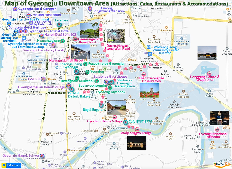 Map of Gyeongju Downtown Area | Gyeongju, South Korea