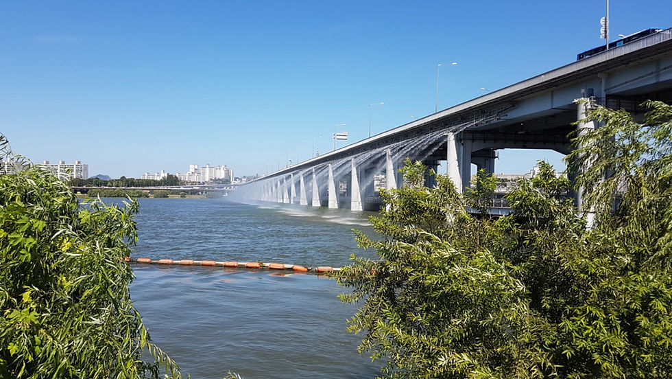 Banpo Hangang Park - Banpo Bridge Daytime Fountain