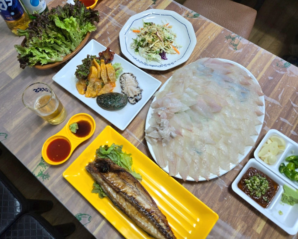 Sokcho - Oeongchi Port - Oeongchi Live Fish Center - Cheongyong Hoetjip