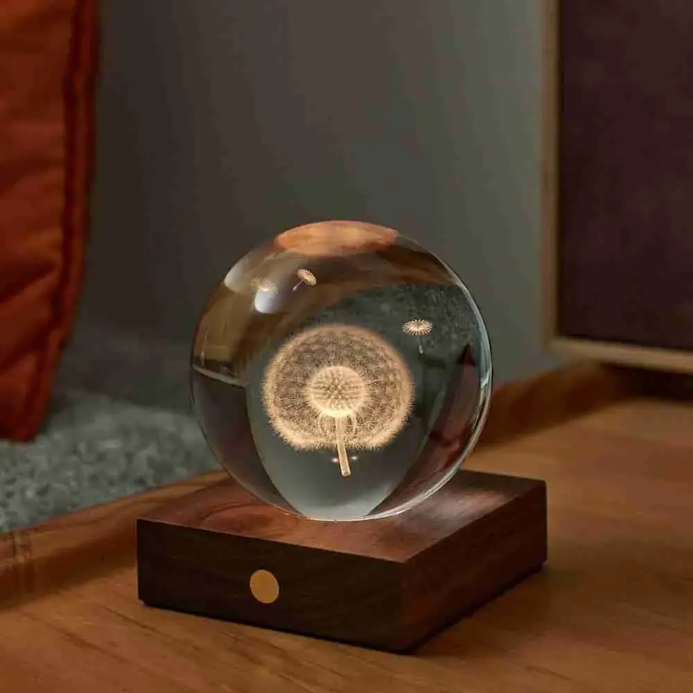 Amber Chrystal Ball Light Dandelion