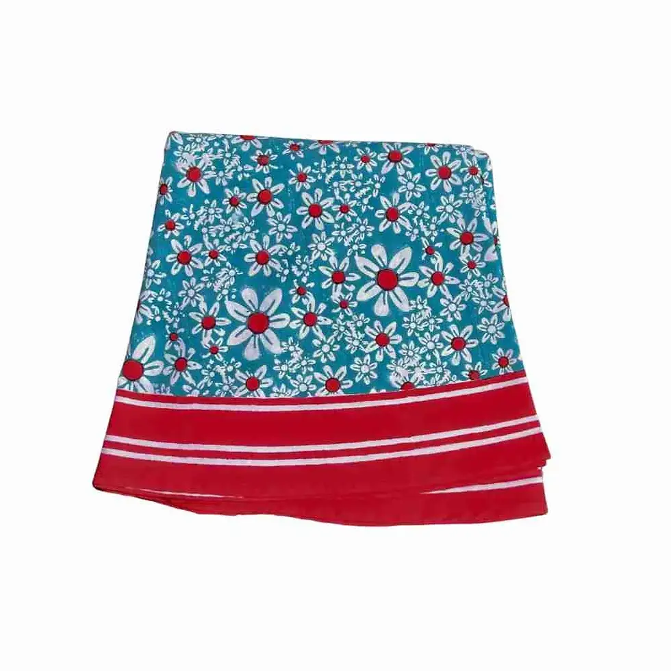 Thumbnail: Daisies Tablecloth – Turquoise, Red or Pink.