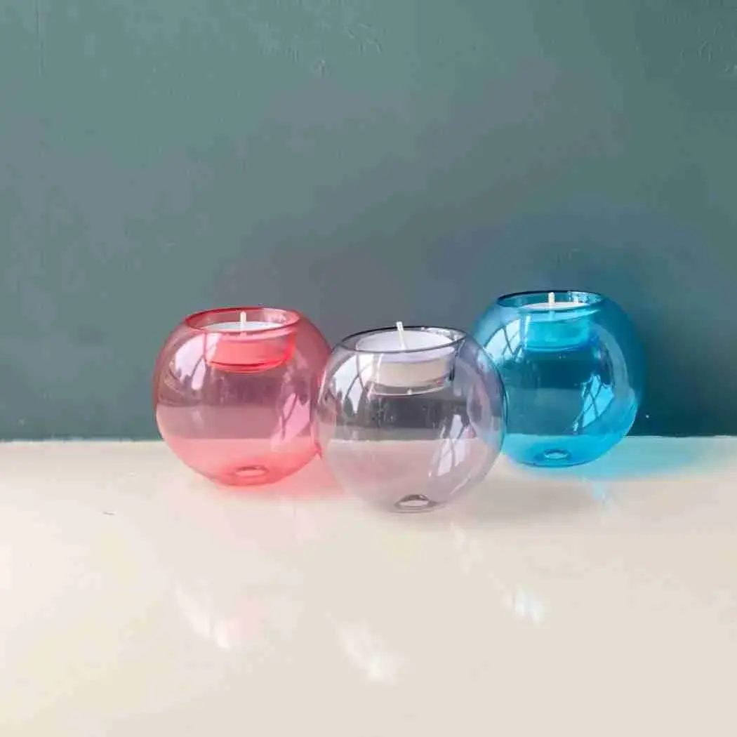 Glass Ball Tealight Holders (Set of 2)