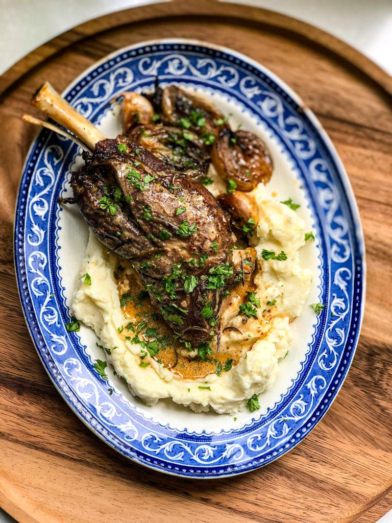 SlowRoasted Lamb Shank with Creamy Gravy & Mashed Potatoes