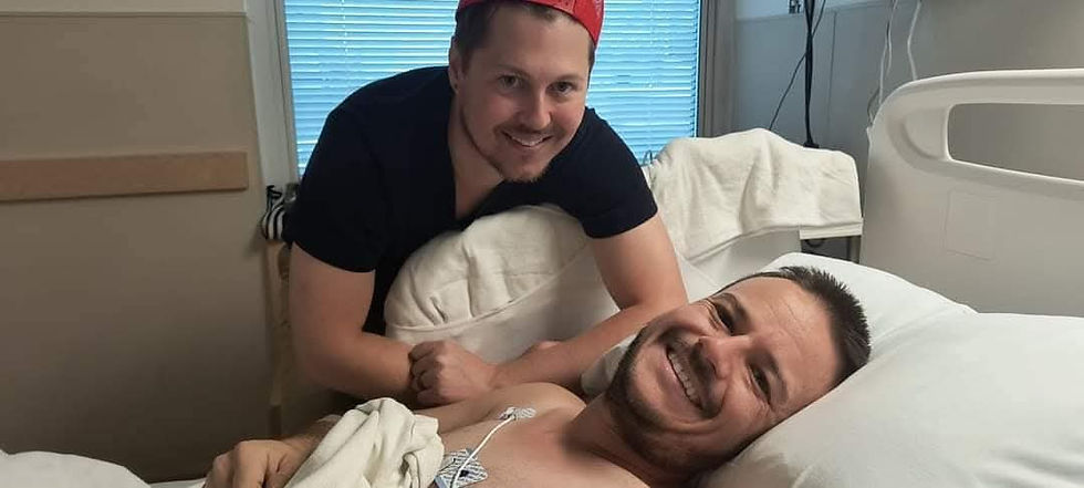 Adam & Jaycee after Jaycee's seizures.