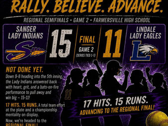 Lady Indians softball headed to regional finals