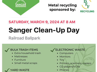 Sanger Cleanup Day set for Saturday, March 2nd