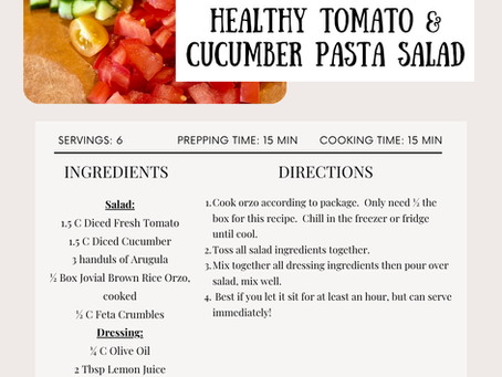 Healthy Tomato & Cucumber Pasta Salad