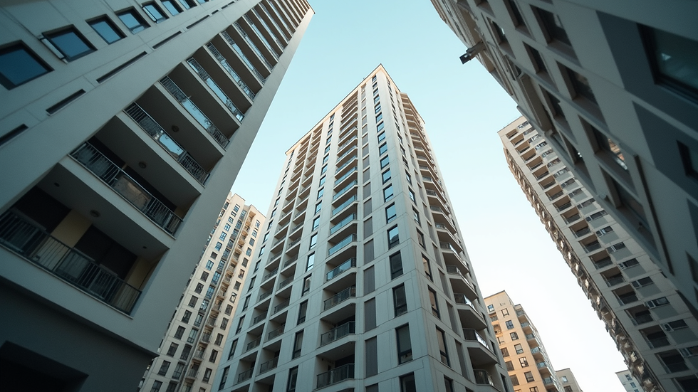 Eye-level view of a modern residential building