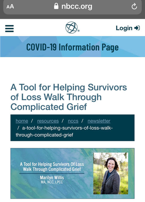 A Tool for Helping Survivors of Loss Walk Through Complicated Grief | NBCC