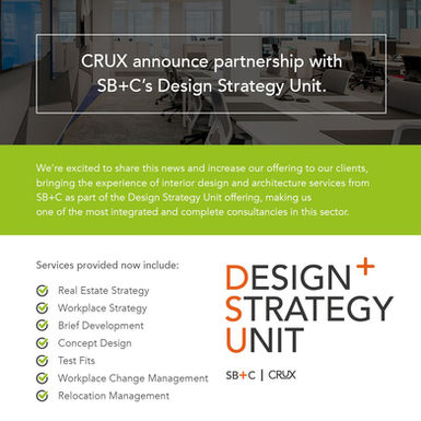 CRUX partner with SB+C – Design Strategy Unit