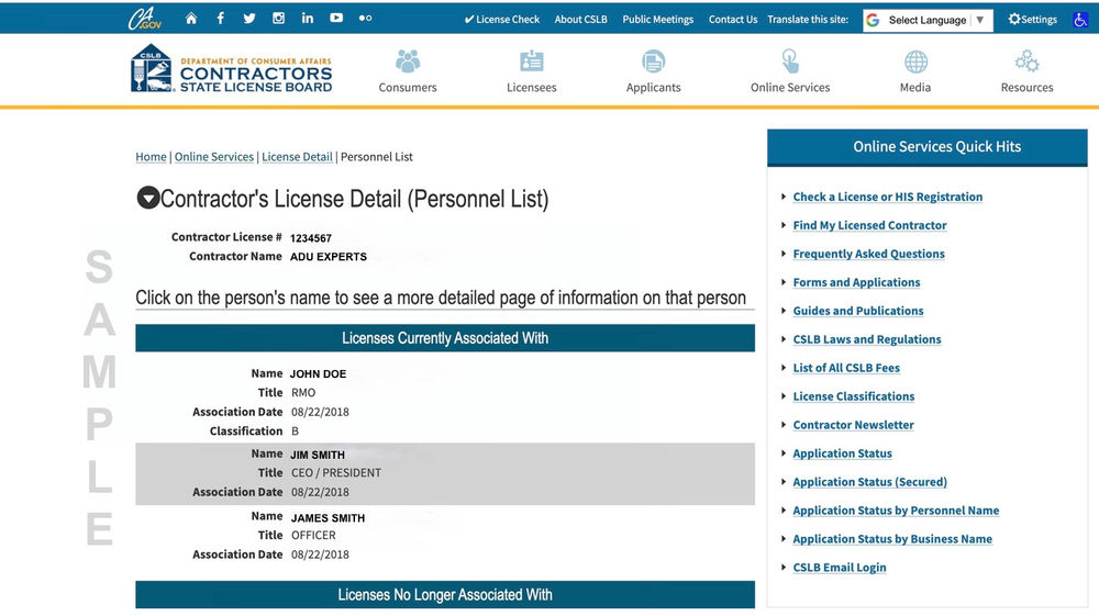 HOW TO VALIDATE THE LICENSE OF A CONTRACTOR? (Real contractors VS