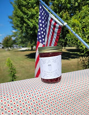 8 oz jar of homemade strawberry jam