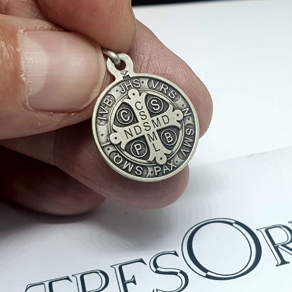 Miniature : Médaille de Saint Benoît authentique ARGENT