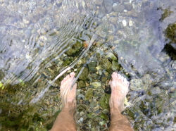feet in water
