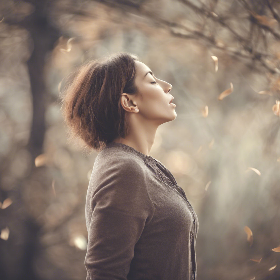 woman breathing
