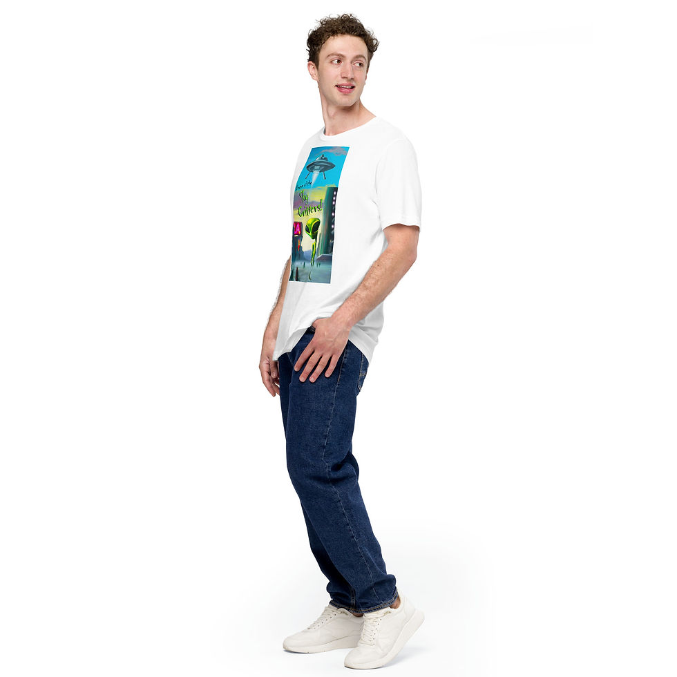 Thumbnail: 'Beware of the Sky Critters!' Unisex t-shirt