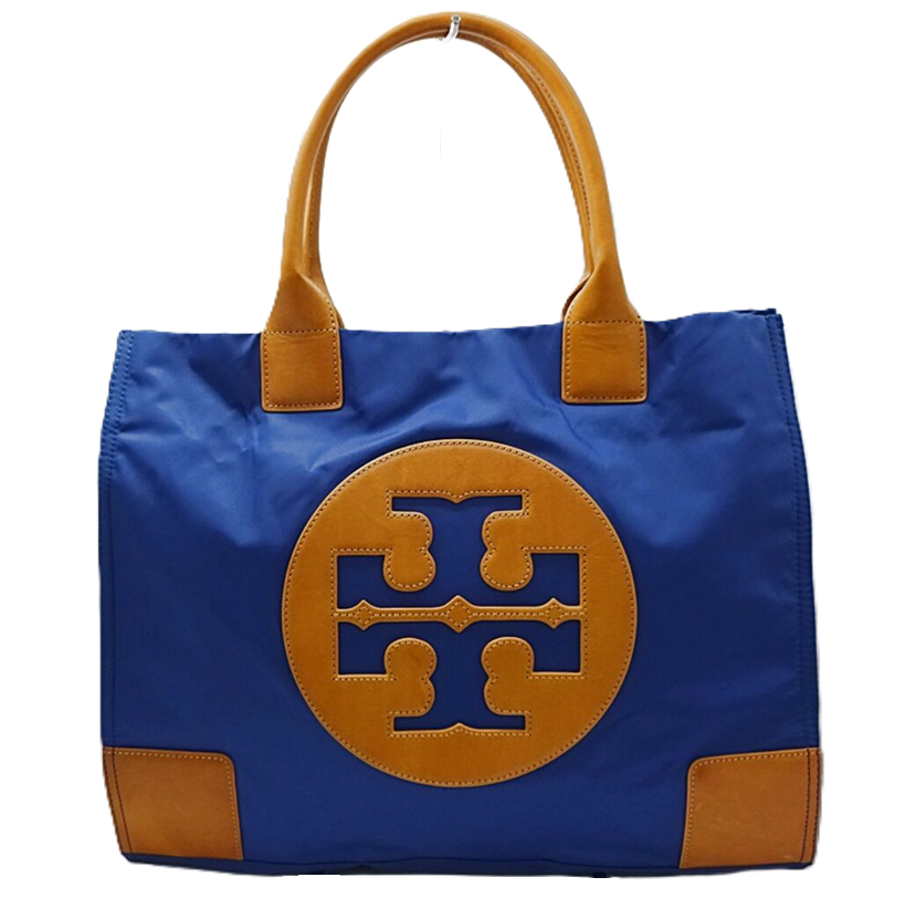Tory Burch Royal Blue Nylon Tote with Leather Trim