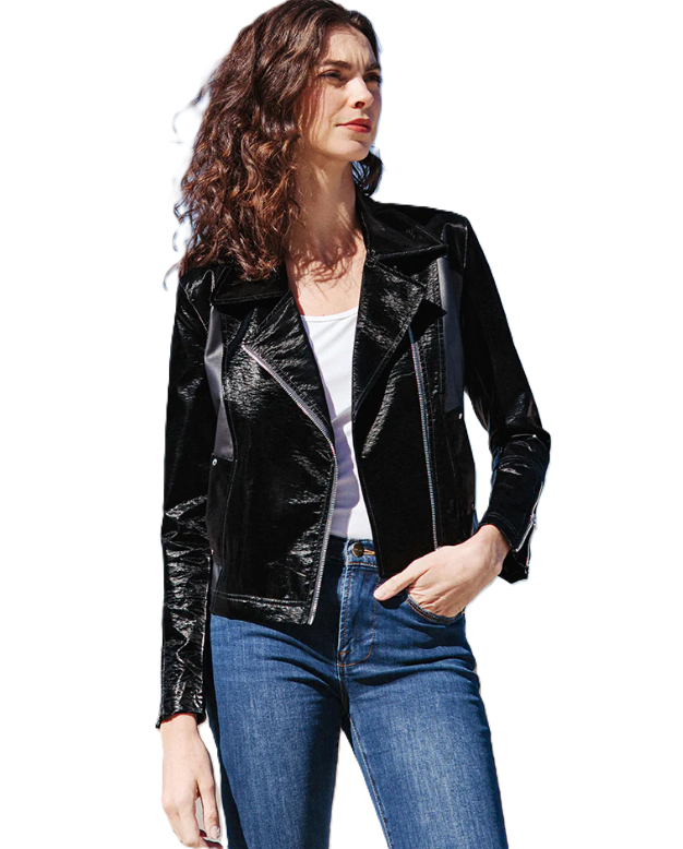 Thumbnail: Clara Sunwoo Vinyl + Liquid Leather Panel Jacket