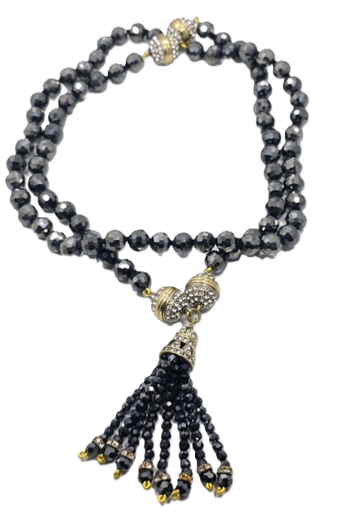 Heidi Daus Hematite Stone 3-Piece Convertible Necklace Bracelet
