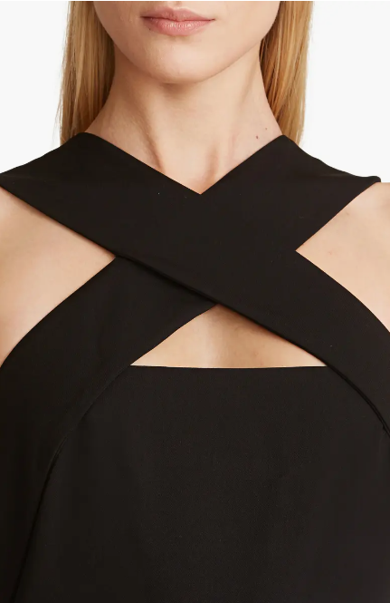 Thumbnail: Halston Andie Crossover Neck Cocktail Dress
