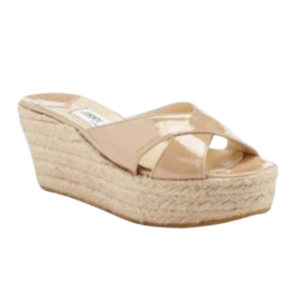 Jimmy Choo Nude Patent Leather Paisley Wedge