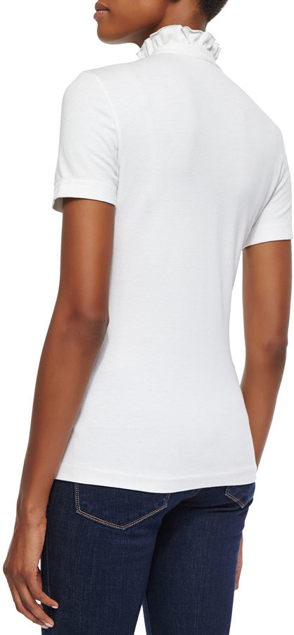 Thumbnail: Tory Burch Lidia Short Sleeve Ruffled Polo