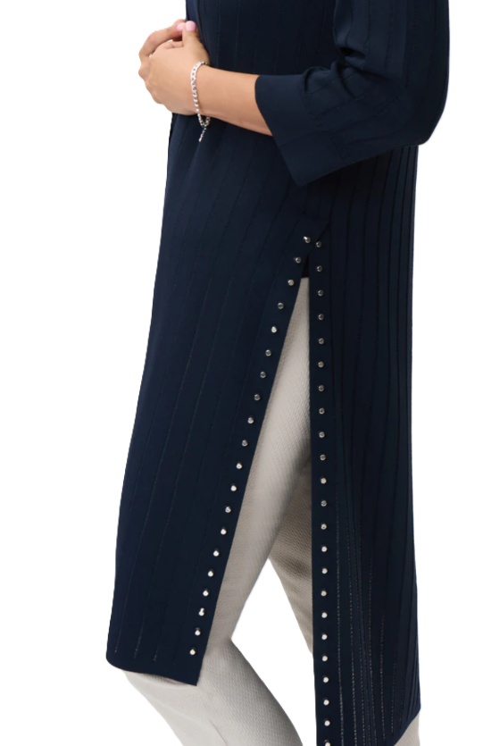 Thumbnail: Joseph Ribkoff Studded Open Front Cardigan Duster