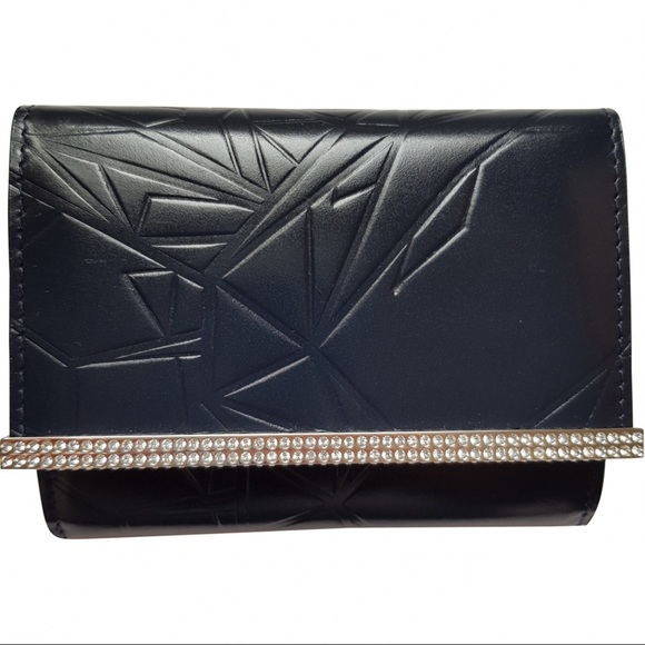 Swarovski Navy Leather Wallet
