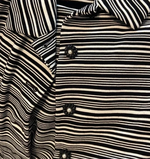 Thumbnail: Karl Lagerfeld Paris Flower Button Striped Blazer