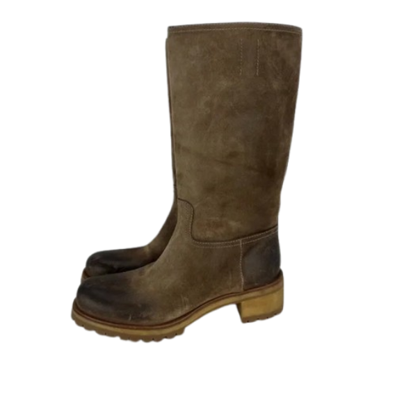 Prada Nocciolo Distressed Boot