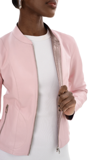 Thumbnail: LAMARQUE Chapin Reversible Lamb Leather Bomber Jacket