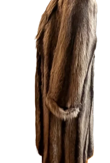 Thumbnail: Revillion Vintage Full Length Raccoon Fur Coat