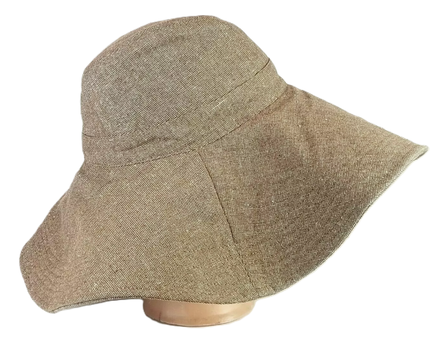 Thumbnail: Flora Bella Brown Glitter Linen Cotton Hat