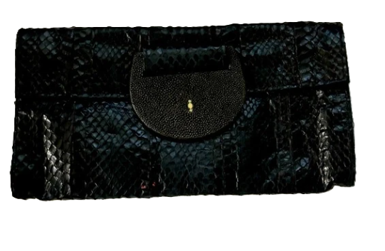 Thumbnail: R & Y Augousti Black Python Clutch
