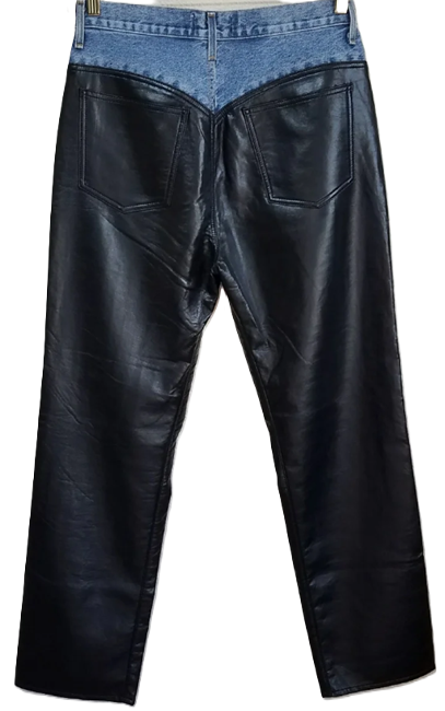 Agolde Harley Denim and Recycled Leather Straight Leg Jeans