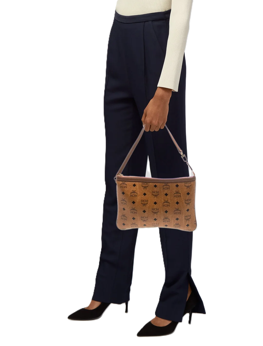 MCM Cognac Visetos Shoulder Bag