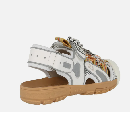 Thumbnail: Gucci Leather and Mesh Tinsel Sandals