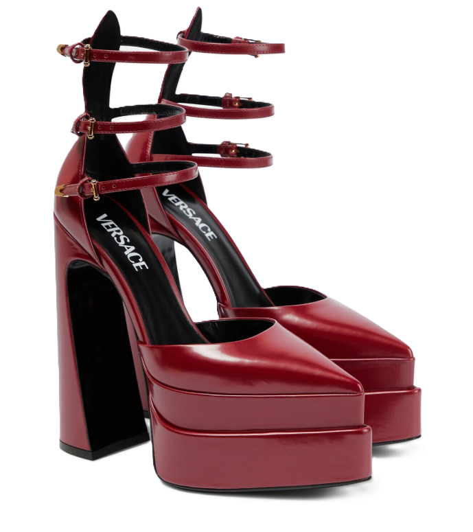 Versace Aevitas Red Leather Platform Pumps