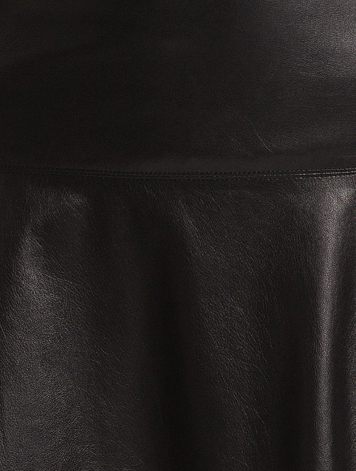 Thumbnail: Vince Black Lambskin Leather A-Line Skirt