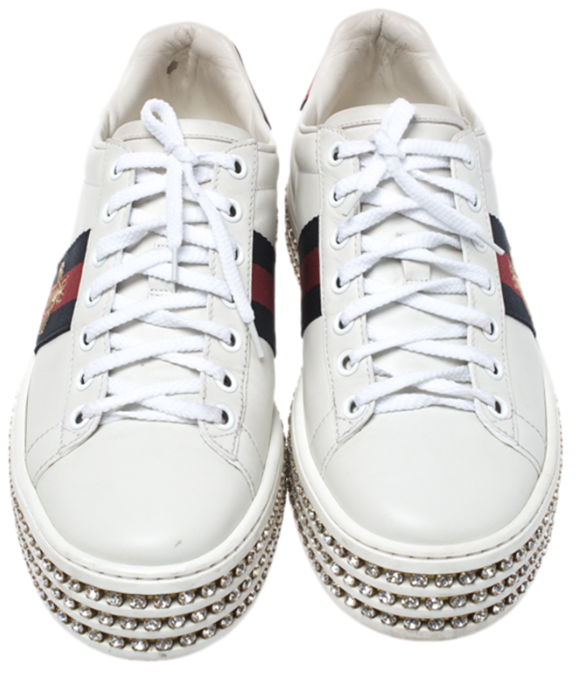 Thumbnail: Gucci Ace Crystal Platform Sneakers with Bee