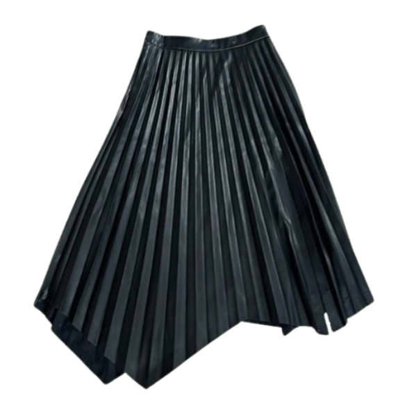 Elie Tahari Faux Leather Pleated Skirt NWT