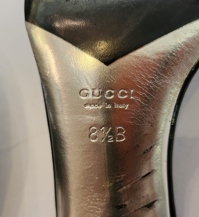 Thumbnail: Gucci Women’s Black Patent Slide Sandals bottom  2