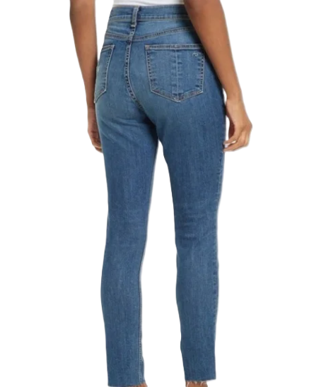 Thumbnail: Rag & Bone High Rise Skinny Jeans Blue Frayed Hem