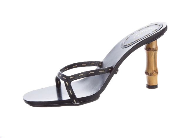 Thumbnail: Gucci Bamboo Heel Leather Sandal