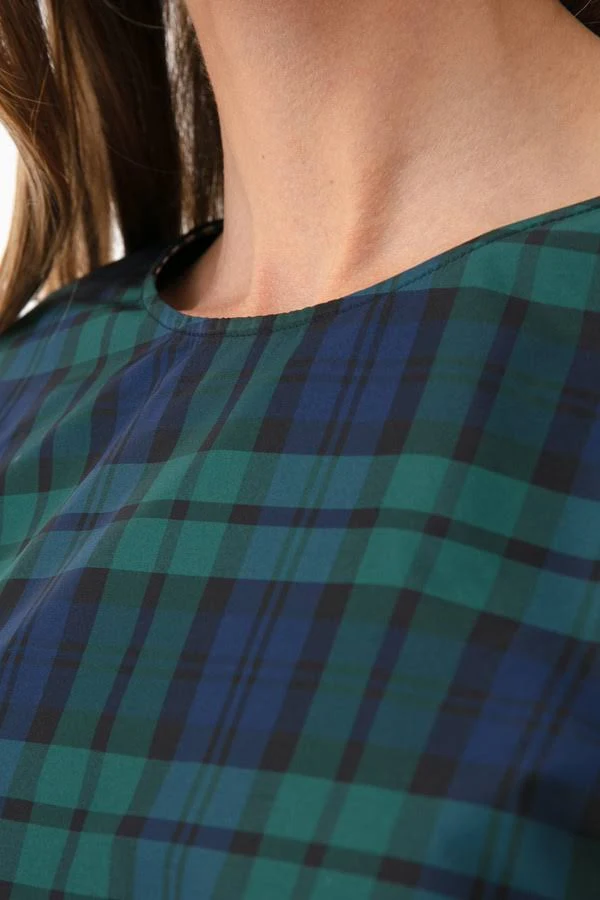 Vineyard Vines Blackwatch Plaid Bell Sleeve Blouse