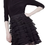 Thumbnail: Kathy Hilton Black 3/4 Sleeve Tiered Ruffles Cocktail Dress
