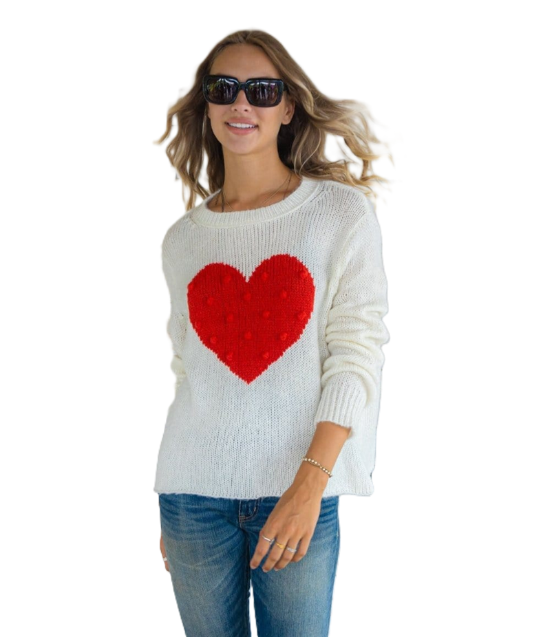 Thumbnail: Wooden Ships Heart Popcorn Crew Sweater