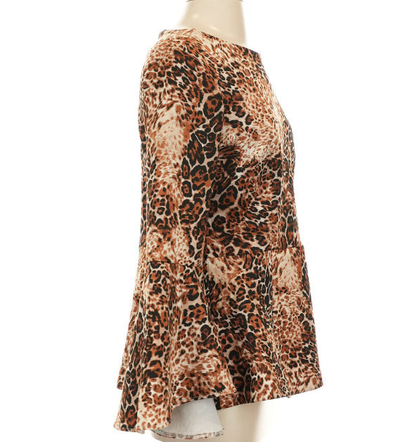 Thumbnail: Venus Leopard Print Bell Sleeve Top